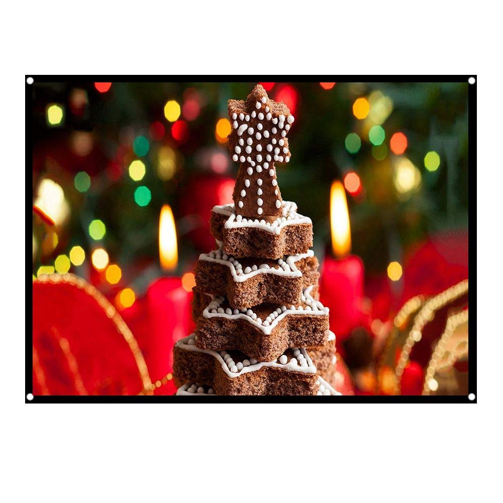 Richer-R Projector Screen,Rear Projection Screen 60-100 Inch Portable Foldable Non-crease Projector Curtain Screen 4:3 for Outdoor Camping Movie Open-air Cinema,White(100in)