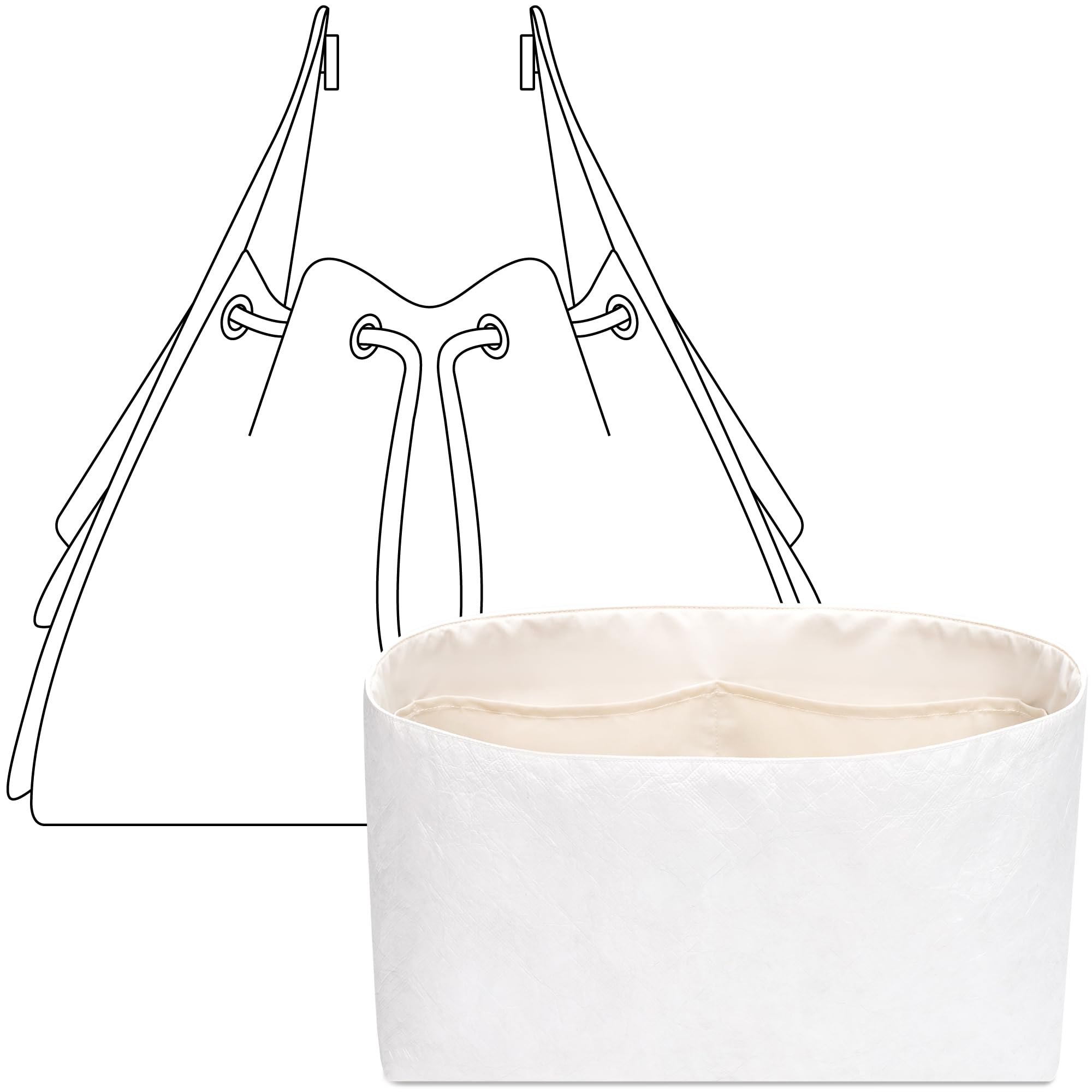 FANJIプロジェクトトートバッグオーガナイザーインサート CHANEL 25C Hobo Sハンドバッグ用 カスタムフィット プレミアムクレイー 軽量 防水 財布インサート カップホルダーアクセサリー付き