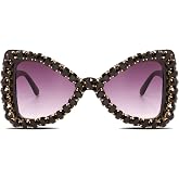 ailov Bling Bedazzled Rhinestone Sunglasses for Women Sparkly Rave Glasses | Glitter Diamond Cat Eye Frame, Music Festivals, Party, Disco Accessories