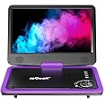 ieGeek Portable DVD Player 12.5", with 10.5" HD Swivel Screen, Car Travel DVD Players 5 Hrs Rechargeable Battery, Region-Free Video Player for Kids Elderly, Remote Control, Sync TV, USB&SD, Purple