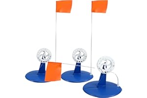 Soulchen 3 Sets Ice Fishing Tip-Ups Foldable Orange Ice Fishing Flags Markers with Hook and Line Angler Tackle Accessory Portable for Winter Anglers, 17.7 x 7.7 Inch