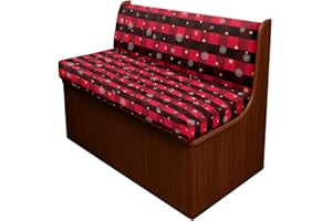 SUITOSELFY Christmas Buffalo Plaid RV Dinette Cushion Covers Snowflake Print 2 Cushion Couch Covers for Sofa Bed Stretch Washable RV Booth Seat Covers Including 1 Backrest & 1 Bench Cover