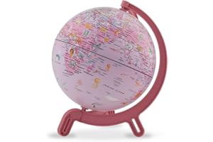Waypoint Geographic Giacomino Kids Pink Animals 6-inch Globe, Up to Date Miniature Globe for Kids (Pink)