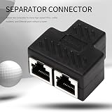 Oikabio 2 Port RJ45 Network Ethernet Splitter LAN Adapter Extender Connector 1pc view 4