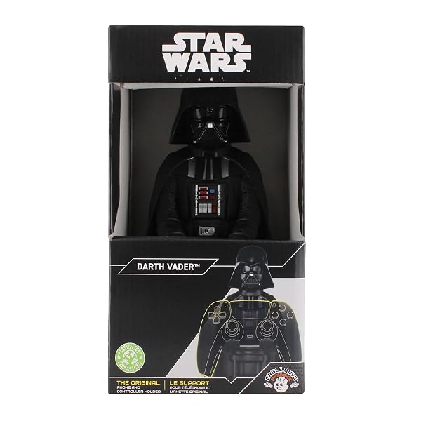 EXQUISITE GAMING: STAR WARS: DARTH VADER – ORIGINAL MOBILE PHONE & GAMING CONTROLLER HOLDER, DEVICE STAND, CABLE GUYS, LICENSED FIGURE (MULTI-COLORED)