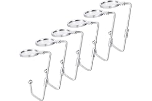 Oyydecor Christmas Stocking Holders Rotatable Mantel Hooks Hanger Christmas Stocking Clips Safety Grip for Christmas Party Decoration (Silver, 6 Pack)