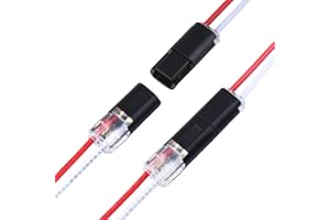 Brightfour Pluggable Low Voltage Wire Connectors, No Stripping 12v 2 Wires Plug-in LED Wire Connectors for AWG 20-22 (12 Pairs)