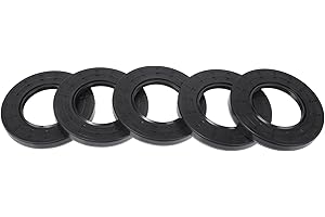 RATCHROLL Universal Oil Seal TC Double Lip W Steel Spring Seal Ring Rotary Shaft Seal 50x90x10mm High Pressure NBR Rubber Black 5 Pcs