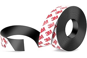 DTLHCNCT Flexible Rubber Magnetic Strip Roll - 1 Inch x 16 Feet Magnetic Tape with 3M Adhesive Backing for Easy Home and Scho