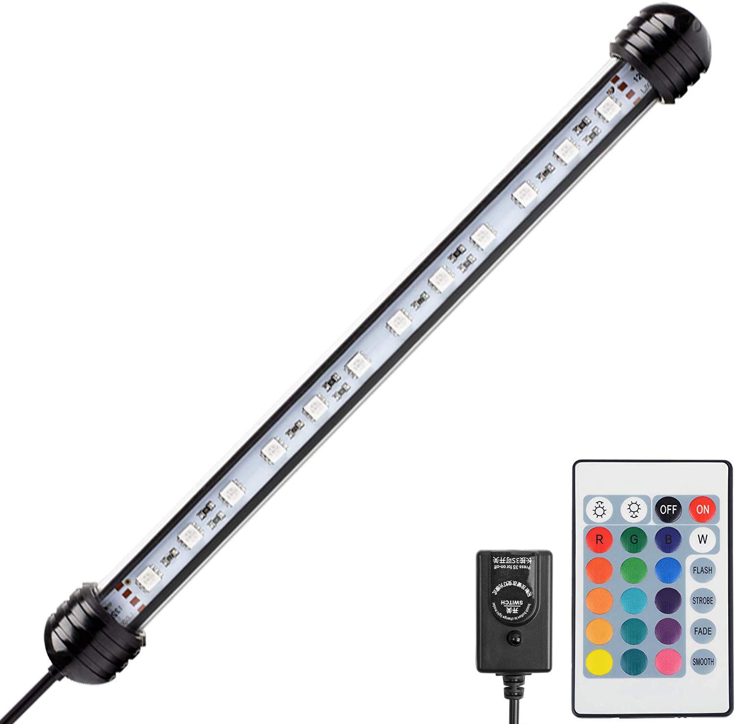 NICREW Submersible Aquarium Light, Underwater RGB Multicolor LED Lights for Fish Tank, 28cm