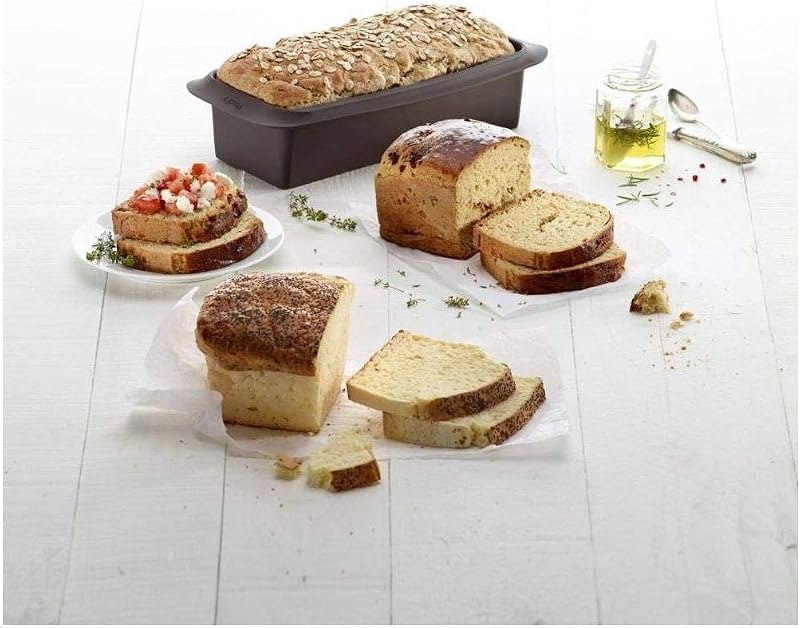Molde de silicone para fazer pão fatiado caseiro, silicone castanho, 25 cm