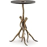 Signature Design by Ashley Lemkins Contemporary Accent Table, Antique Gold Finish/Black
