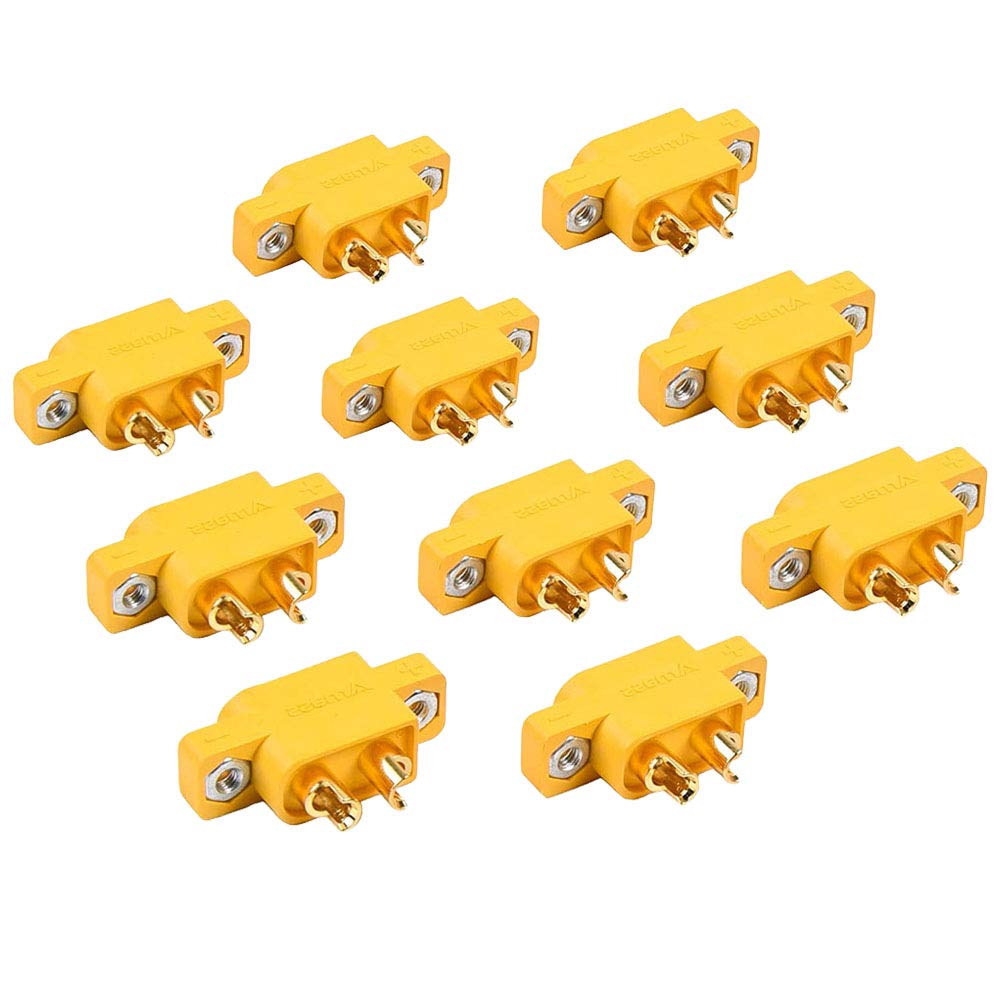 Amass 10Pcs XT60E1-M Mountable XT60 Male Plug Connector for RC Models Multicopter Fixed Board DIY Spare Part Remote Control Toy Parts
