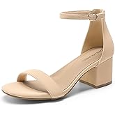 DREAM PAIRS Womens Low-Chunk Low Heel Pump Sandal