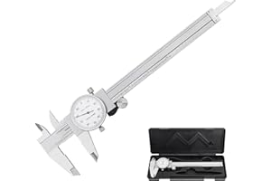 HARDELL Dial Caliper, Hardened Carbon Steel Calipers 6", 0.001" Accuracy Zeroing Function Caliper Measuring Tool, Shock Proof Precision Durable Caliper for Engineers, Woodworkers, DIYers