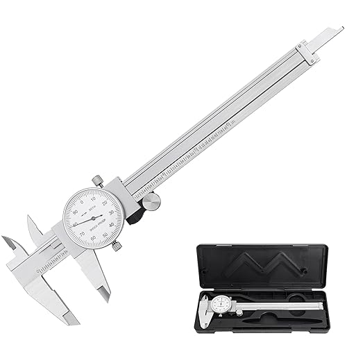 HARDELL Dial Caliper, Hardened Carbon Steel Calipers 6", 0.001" Accuracy Zeroing Function Caliper Measuring Tool, Shock Proof Precision Durable Caliper for Engineers, Woodworkers, DIYers