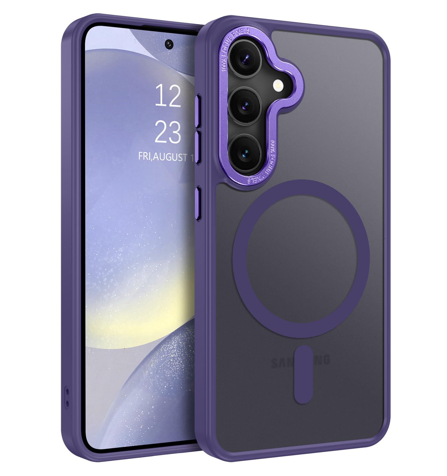 BENTOBEN Magnetic for Samsung Galaxy S24 Plus Case [Compatible with Magsafe] Translucent Matte Slim Thin Shockproof Anti-Yellow Women Men Protective Phone Cover for Samsung S24 Plus 6.7", Dark Purple