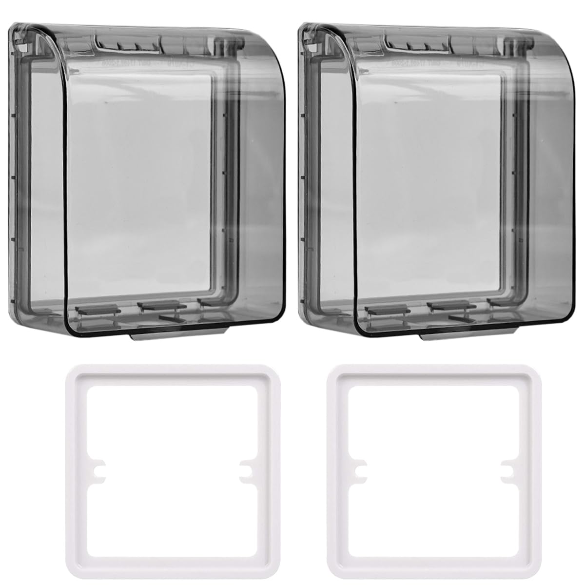 Acmerota 2Pcs Waterproof Wall Switch Socket Outlet Cover Splash Guard Box Cover Wall Switch Face Plate Panel Box Childproof Electrical Outlet & Plug Cover Box, Transparent Black