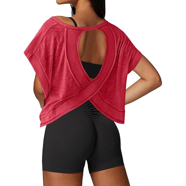 UNIANKIYA Open Back Workout Tops For Women Long Denmark - View #4