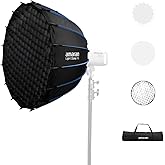 amaran Light Dome 90 Softbox,One-snap Quick-Release Foldable Soft Box | Bowens Mount Soft Light Modifier Lighting Studio Control Modifiers Softbox for amaran 60/100/200/300c/150c halo 200x 300x