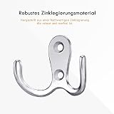 Gorffy 6Pcs Door Hooks Silver Double Heavy Duty Coat Hooks with 24 Screws view 4