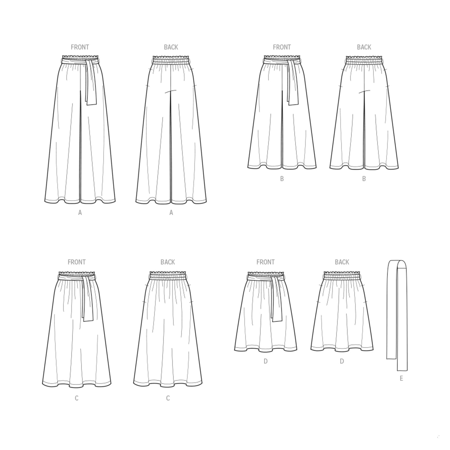 Simplicity US8605A Easy to Sew Women's Skirts and Loose Fitting Pants Sewing Patterns, Sizes 6-24