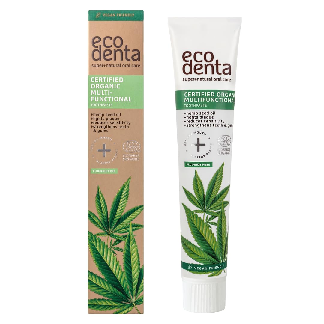 Ecodenta Organic Toothpaste Fluoride Free - Multifunctional Tooth Paste with Matcha Green Tea 75ml