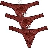 JAXFSTK Men's Swim Briefs Sexy Bikini Swimsuit Thong Drawstring Swimwear Solid Shiny Swimming