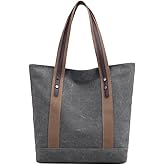 Sunshinejing Women's Canvas Shoulder Bags Retro Casual Handbags Work Bag Tote Purses