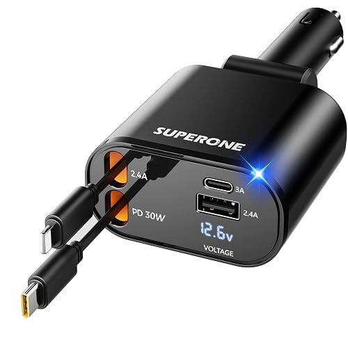 cigarette lighter aux cord for iphone to USB C and AUX Universally compatible with a wide range of devices Car Charger USB C, 3