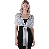 Tweruna Silver Shawl for Formal Dress, Silver Sequin Shawl for Women Dressy, Sparkling Wraps for Women Dressy, Fringe Bridal Capelet for Evening Dresses, Party, Wedding, Bride, Bridesmaid