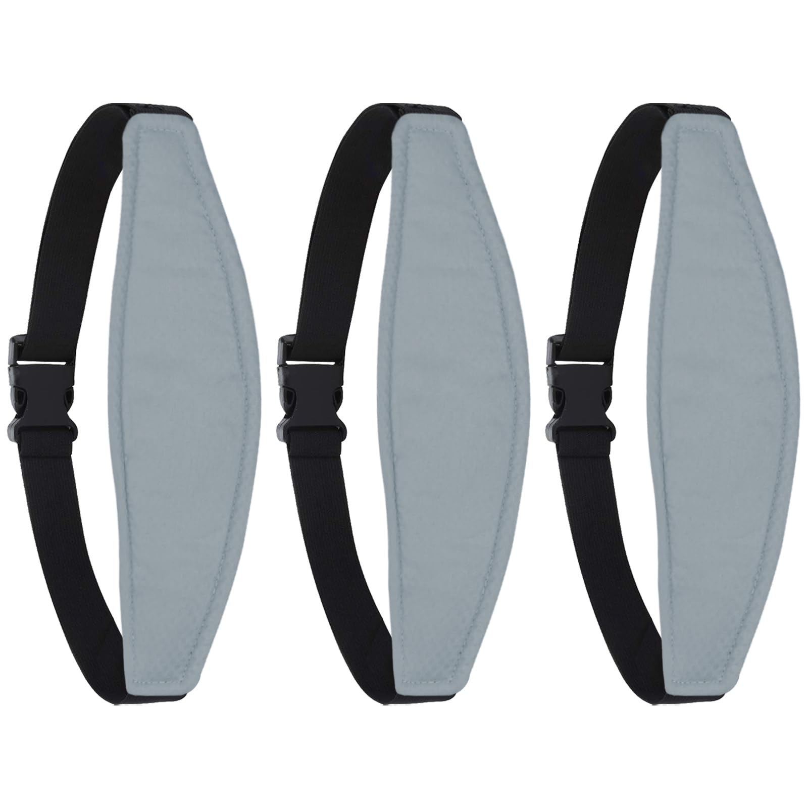 Photo 1 of ZHOMA 3 Pcs Baby Head Support for Car Seat, Adjustable Band Strap for Stroller, Soft Neck Relief Slumber Sling for Toddler Infants Children and Kids, Sleep and Travel Protection Headrest Belt-Gray