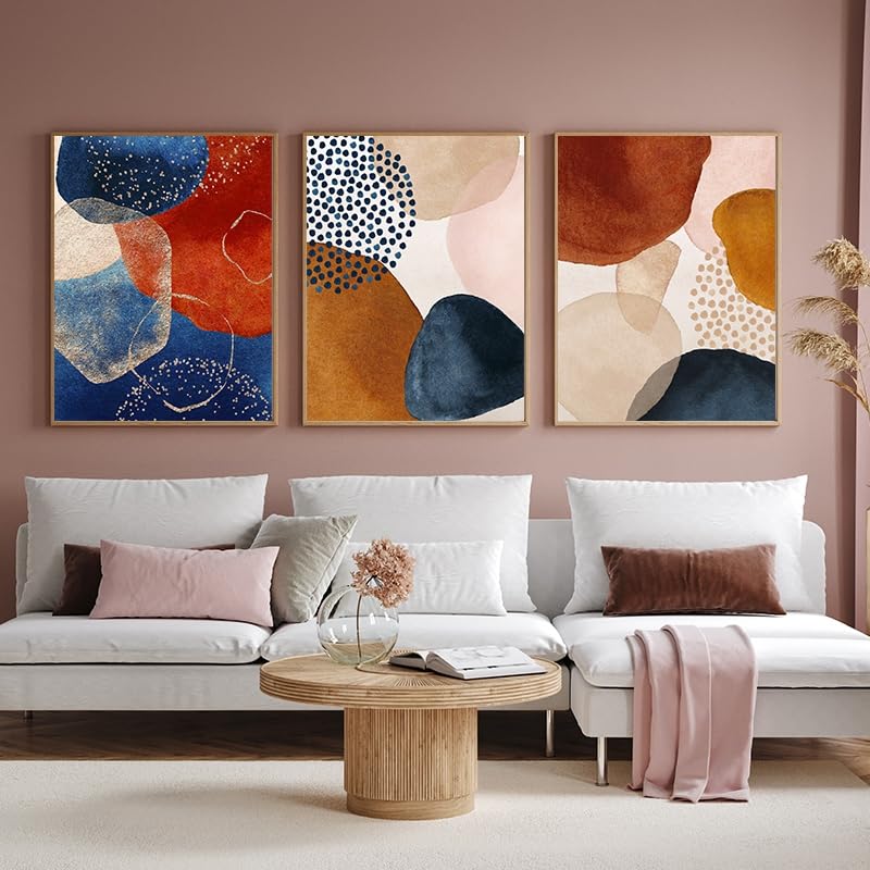 LPFNSF Modern Geometric Plant Decoration Poster, Artistic Abstract Decoration Painting, Printed Poster On The Background Wall Of The Bedroom, Living Room, Office, Frameless (A 3, 50x70cm*3)