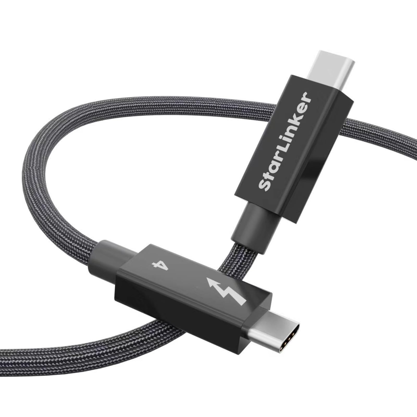 StarLinker Thunderbolt 4 Cable 240W 3m, Braided, PD Charging, 40Gbps Data Transfer & 8K@60Hz 4K@144Hz, USB C for Thunderbolt 3, USB4, MacBook Pro, iPad Pro, Docking, eGPU, Monitor, SSD