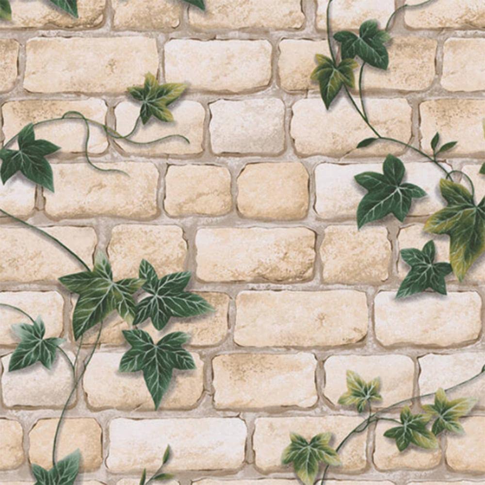 A.S. Creation Ivy Brick Effect Wallpaper 9804-34 White/Green