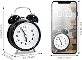 OWill Twin Bell Alarm Clock 4 Inches Loud Battery Operated Retro Bedside view 2
