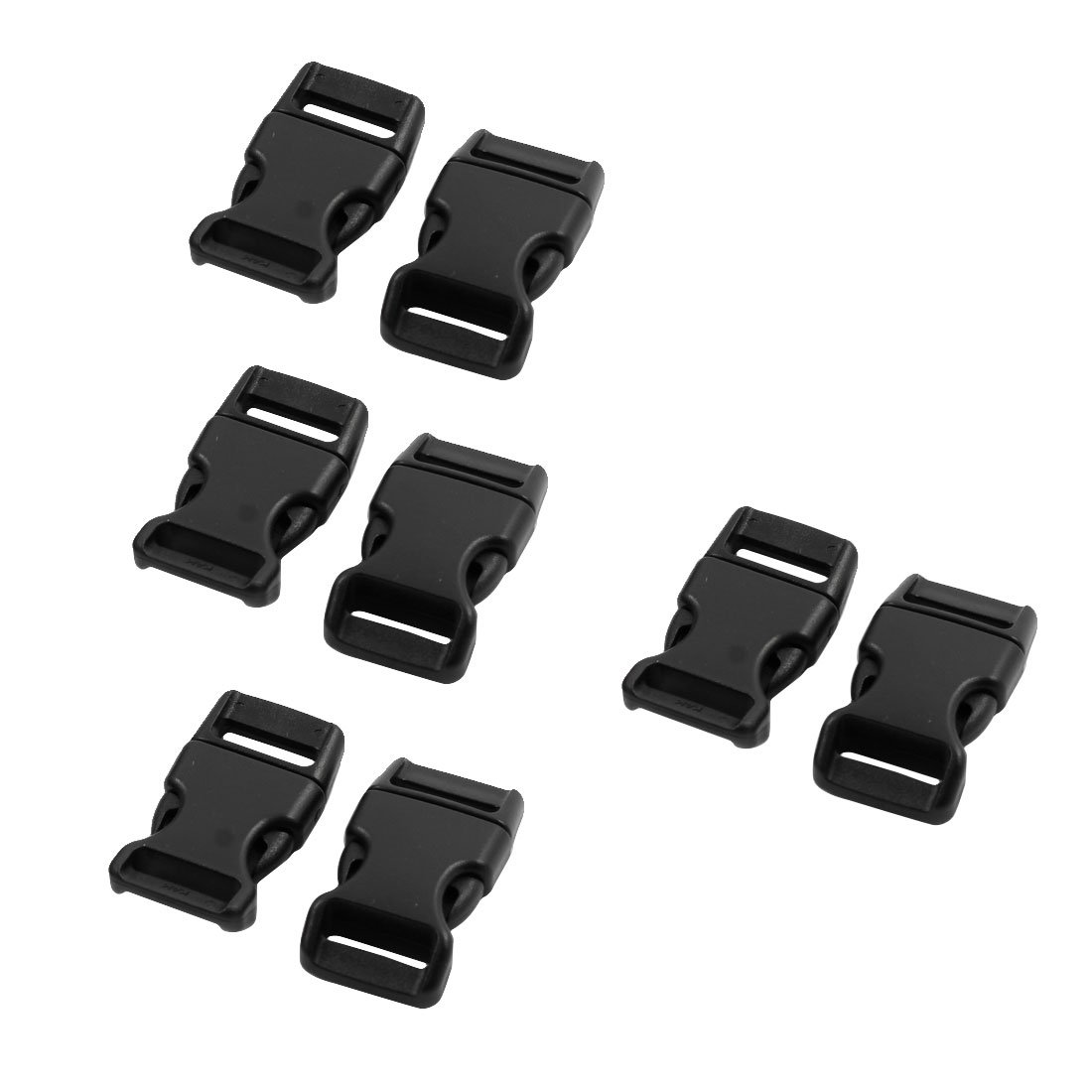 Sourcingmap Plastic Backpack Strap Connecting Side Quick Release Buckle 16mm 8pcs Black