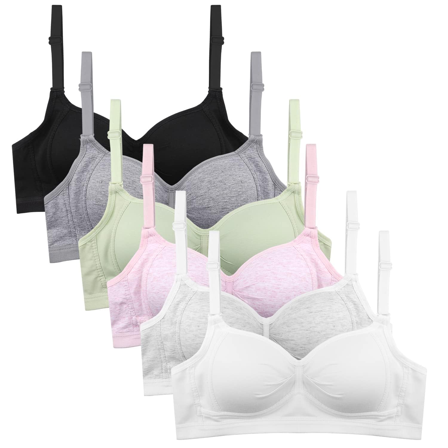 Photo 1 of Nubofy Girls Training Bra Teen Kids Sports Bras 8-10 10-12 12-14 14-16 Lightly Padded Adjustable Straps