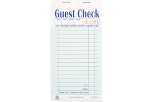 AmerCare Royal Green Guest Check Paper Receipt Book, Carbonless Order Book with 17 Lines, 2 Part Booked, Case of 50 Server Notepad Books