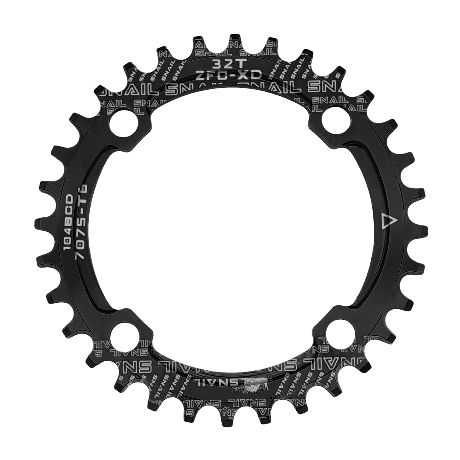 Jane Eyre Bicycle Chainrings 104 BCD 32T 34T 36T Narrow Wide Single Chain Ring Round Narrow Wide Chain Ring for Road Bike Mountain Bike BMX MTB (Black 32T)