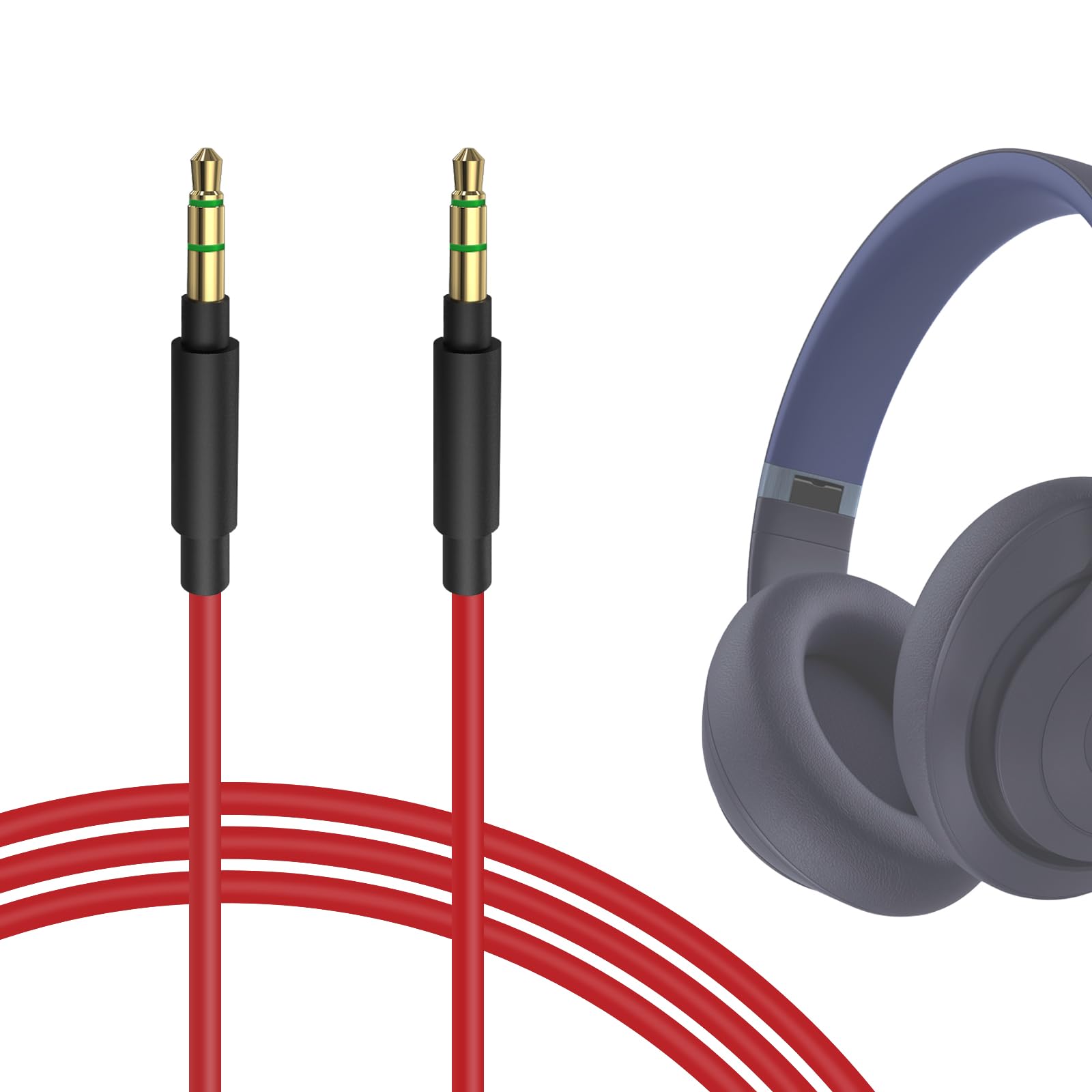 GEEKRIA Audio Cable Compatible with Beats Studio Pro/3/2, Solo 4/3/2, Mixr, Pro Headphones, 1/8" (3.5mm) to 3.5mm Aux Replacement Stereo Cord (4 ft/1.2 m)