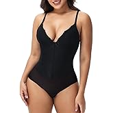 SHAPERIN Sexy Lace Shapewear Bodysuit for Women Tummy Control Body Suit Corset Bustier Top Body Shaper