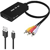 CIKIAER HDMI to RCA Converter, HDMI to AV for Apple TV, Roku, Fire Stick - Black