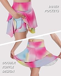 Soneven Girl's Skorts Tennis Skirts with Shorts