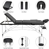 Yaheetech Foldable Massage Bed 70cm Wide Portable Lash Table Aluminum 3 Section view 8