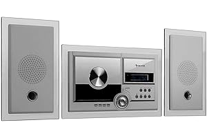 auna Stereosonic Microsystem • Stereo System • Micro System • 2 x 10 Watts RMS Stereo Speakers • Front-Loading CD Player • FM Tuner • Bluetooth • USB Port • Incl. Remote Control • Dark White
