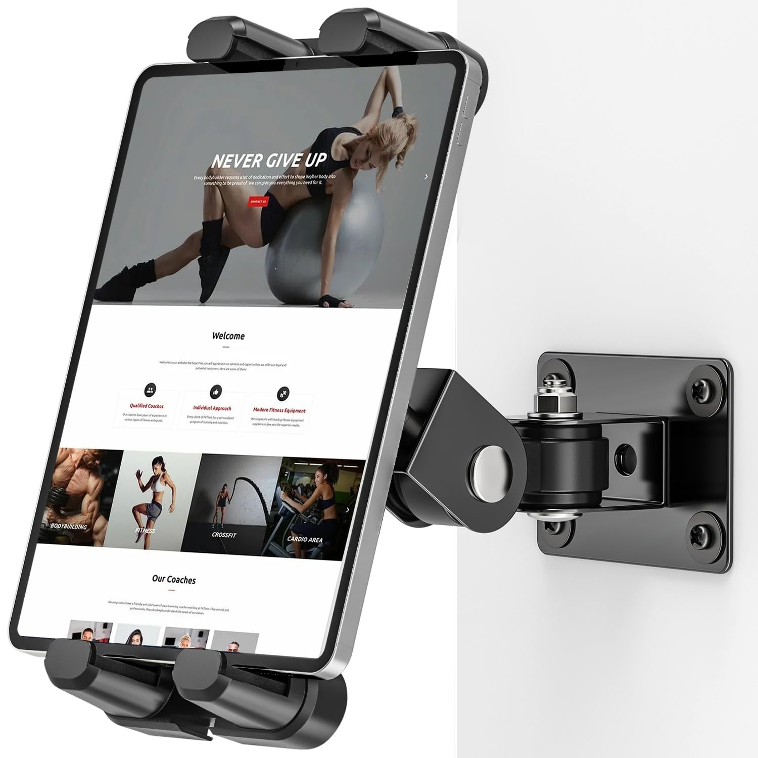 Tendak Tablet Wall Mount, iPad Wall Mount Adjustable, Metal Tablet Wall Bracket Holder for Business and Smart Home Compatible All 4.7-13.5 Inch Tablets iPad Pro SmartphonePhone