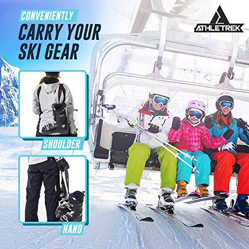 Athletrek Ski Boot & Snowboard Boot Carrier Straps Adjustable Easy Carry Strap for Adult