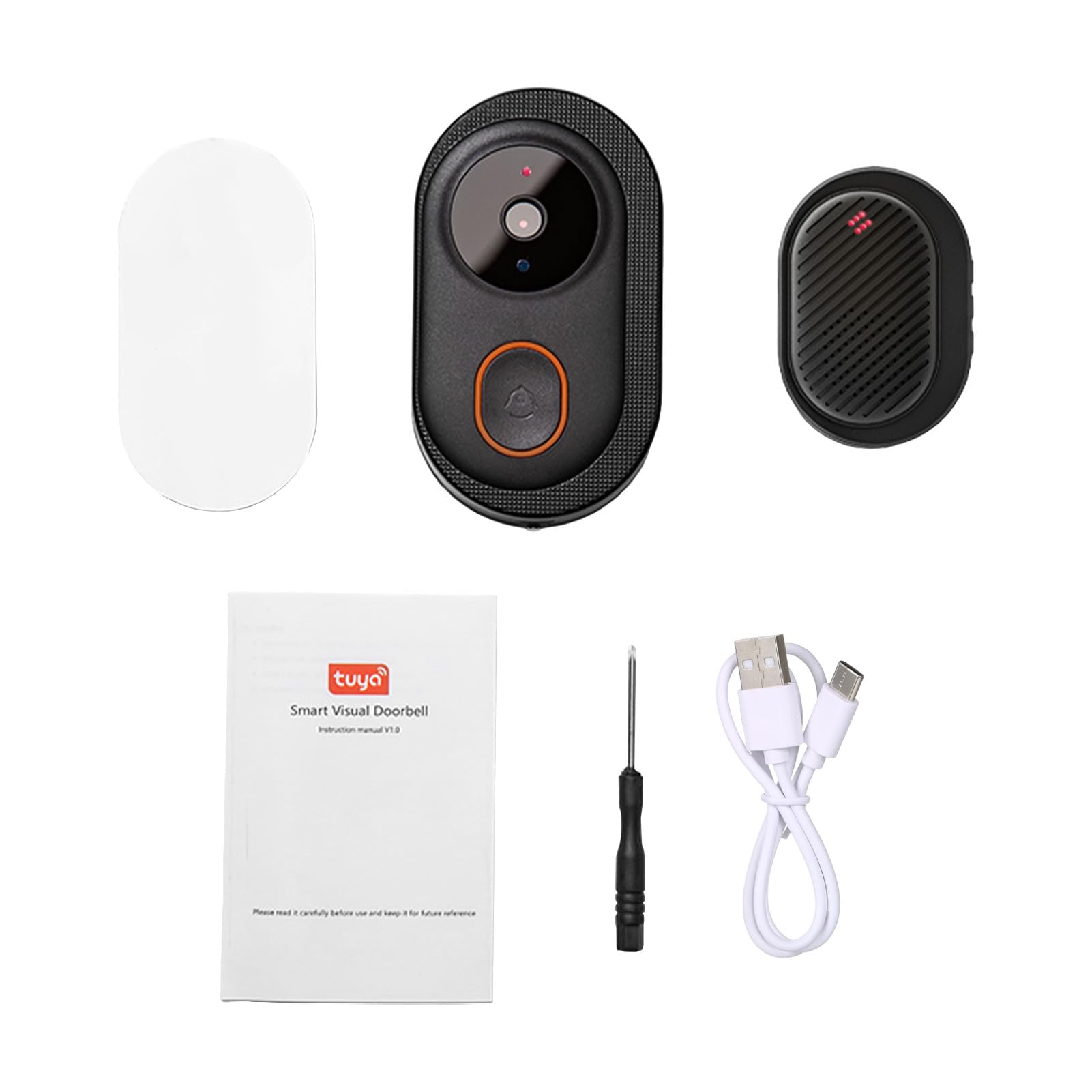 Swokely Smart Doorbell Ring Door Camera Infrared Night Viewing WiFi Wireless Video Bell Camera Rechargeable Video Intercom Doorbell Two-Way Audio Long Transmission Range