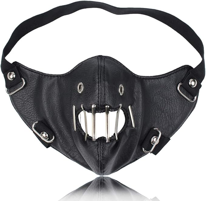 LVUNZJCA Steampunk Maske PU Leder - Halbgesichtsmaske Für Cosplay